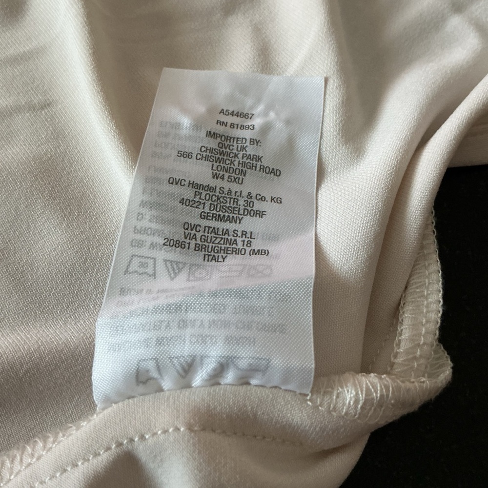 Susan Graver Cream V-Neck Tunic Top - Picture 7 of 7